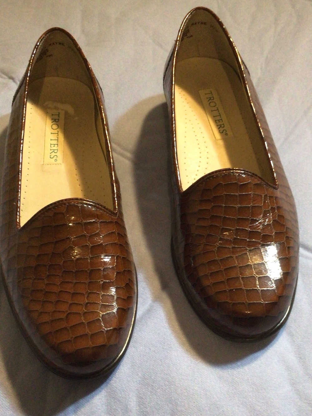 Trotters  Cognac Woven Leather Slip On Loafers Size 10W